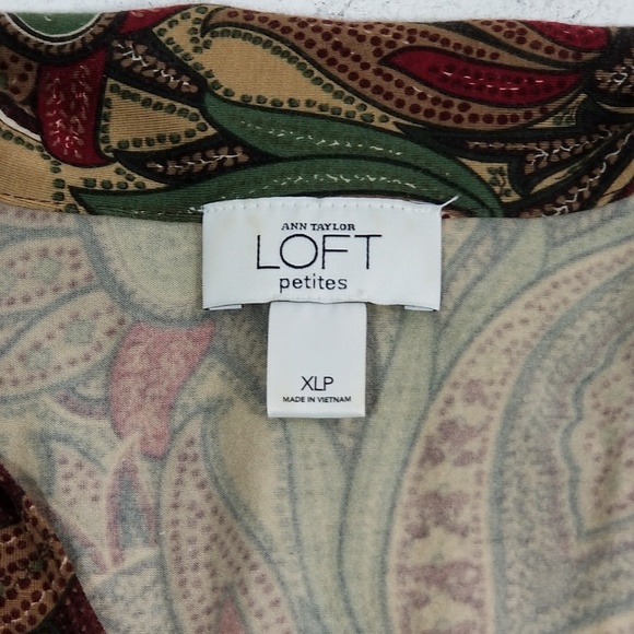 Ann Taylor Petites XLP Paisley Faux Wrap Blouse - Picture 4 of 6